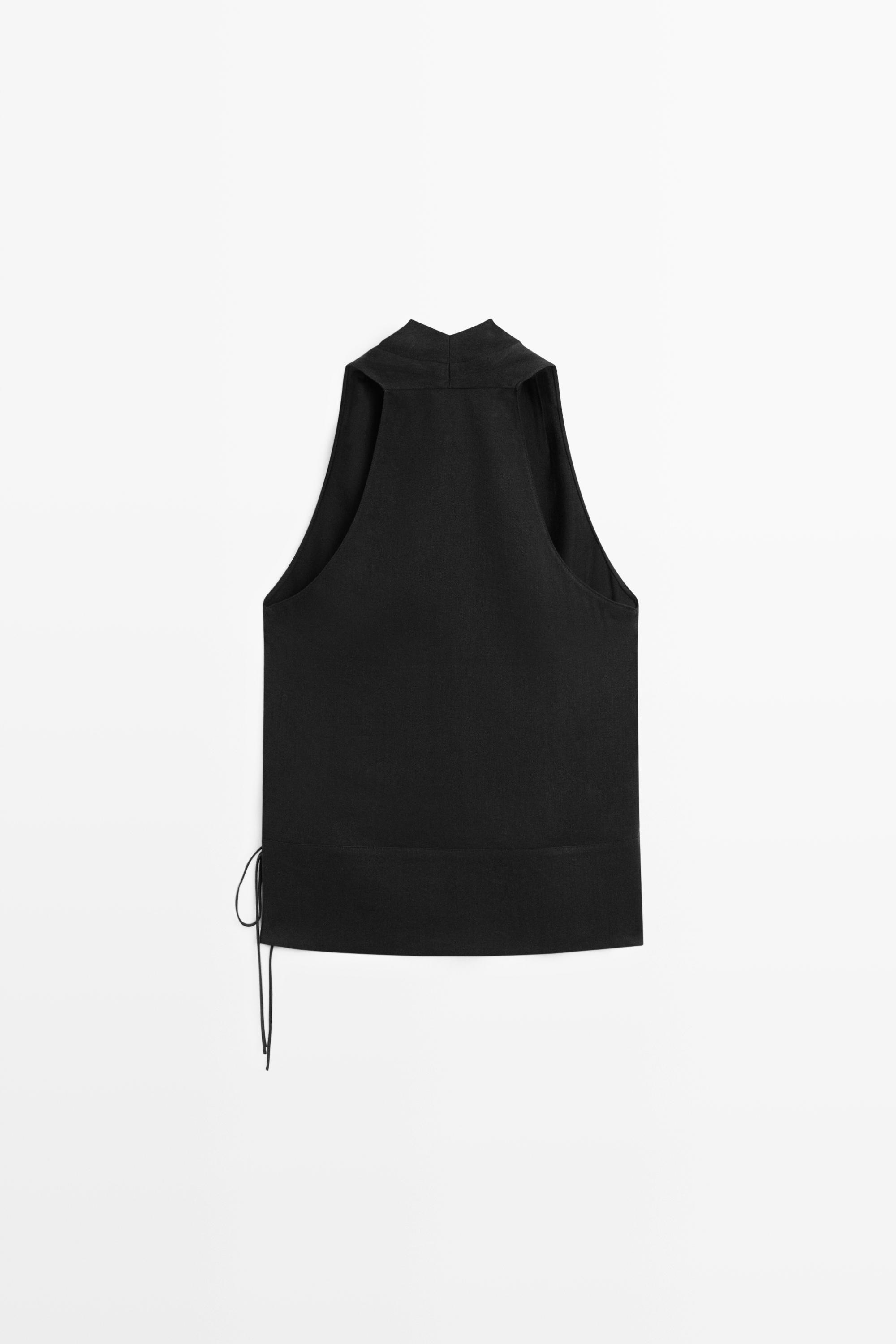 Draped surplice top with corset belt detail
